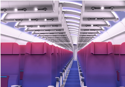 airy environment on aircraft interior