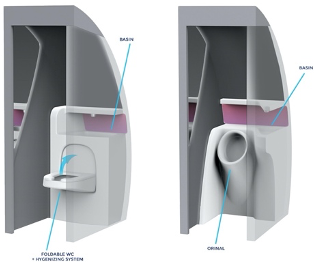 water closet and urinal layout